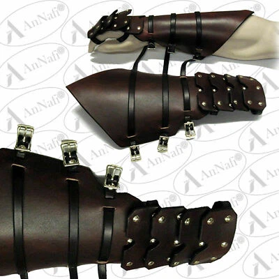 £19.85 • Buy Medieval Leather Gauntlets Hand Protection Guards Re-enactment  Costume