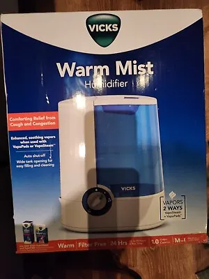 Vicks Warm Mist Humidifier M-L Room Size 1 Gallon 24hrs Run Time Filter Free • $37.99