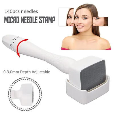 $15.96 • Buy Adjustable 140 Pins Microneedle Stamp Roller Therapy Super 0.5mm-3mm Derma White