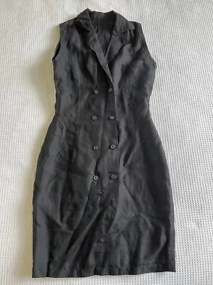 Gianni Versace Black Linen Sleeveless Blazer Style Linen Dress • $75