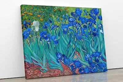 Vincent Van Gogh Vase Of Irises Flowers Canvas Wall Art Picture Painting Print • £16.99