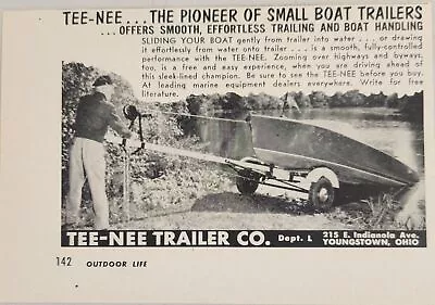 1954 Print Ad Tee-Nee Small Boat Trailers Made In YoungstownOhio • $9.88