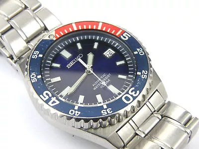 Mens Seiko 5M62-0A10 Pepsi Kinetic Divers Watch - 100m • £269.95