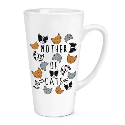 Mother Of Cats 17oz Large Latte Mug Cup - Funny Crazy Cat Lady Big Large • £12.99