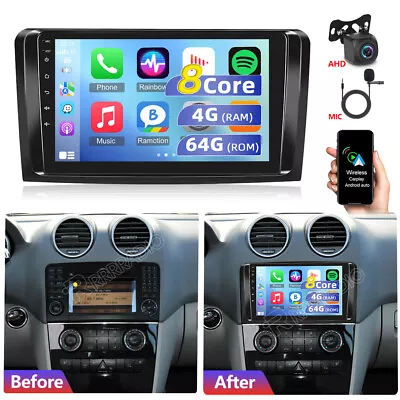 4+64GB CarPlay Android 13 Car GPS Radio For Mercedes Benz ML/GL Class W164 X164 • $189.99