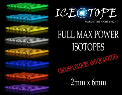 £6.85 • Buy ICEATOPE 2MM X 6MM ISOTOPE BETALIGHTS Trigalight GTLS Vials FULL MAX POWER Carp