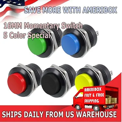 5 Color PCS Normally Open 16mm Round Momentary 2 Pins Metal Push Button Switch • $6.95