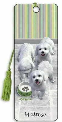 3D Bookmark Maltese Dog Gifts Small White Puppy Animal Lover X Him Her Men • $4.97