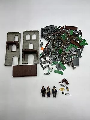 Mega Bloks Pirates Of The Caribbean Lot Figures Jack Sparrow Snake Blocks Pieces • $29