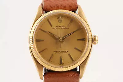 Rolex Oyster Perpetual 1005 18K Yellow Gold 34mm Men's Watch • $3900