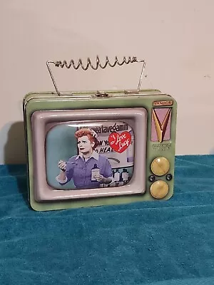 I Love Lucy Metal Tin Tote Green Television Vintage Small Lunch Box 3D Vandor  • $9.99