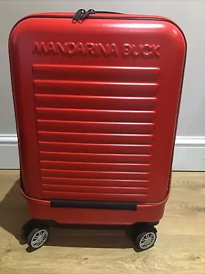 Mandarina Duck Suitcase Spinner Hard Shell Red Small Cabin Case 6 Compartments • £64.99