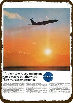 1966 PAN AM Airlines Jet Experience Vintage-Look DECORATIVE REPLICA METAL SIGN • $24.99
