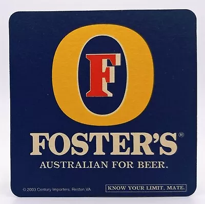 2003 Fosters Australian For Beer Coaster Southbank Australia-S443 • $2