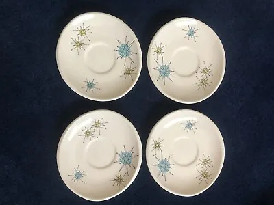 Franciscan Starburst Four Tea Or Coffee Cup Saucers Roughly 6  Diameter • $35