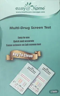 Easy @ Home Multi-Drug Screen Test 2 Pack THC COC MET AMP MDMA MOP PCP • $13.71