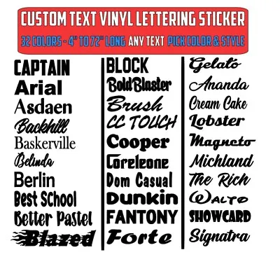 Custom Text Vinyl Lettering Sticker Decal Personalized -ANY TEXT - ANY NAME - [2 • $3.99