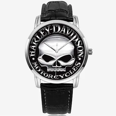 New..!! Harley Davidson Motor Cycles Skull Leather Watch HD8793 • $28.77