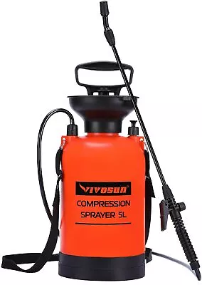 VIVOSUN 1.3Gallon Lawn And Garden Pump Pressure Sprayer With Pressure Relief Red • $23.99