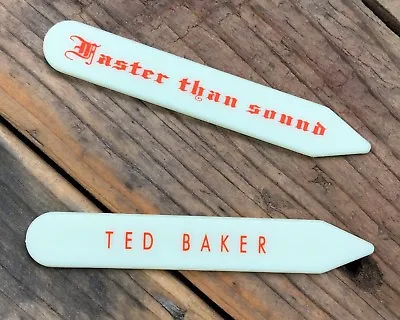 Ted Baker FASTER THAN SOUND Branded Collar Bone Stiffeners/Stays/Tabs - 6cm NEW • £3.95