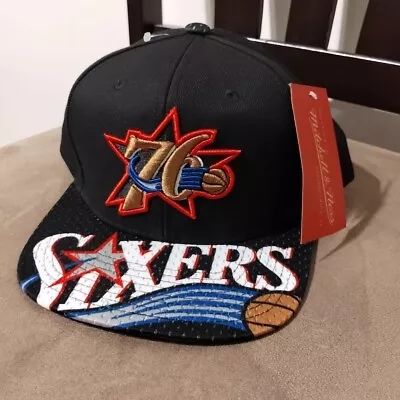 Mitchell And Ness Philadelphia 76ers Snapshot Snapback Hat Classic LOGO HWC NBA • $34