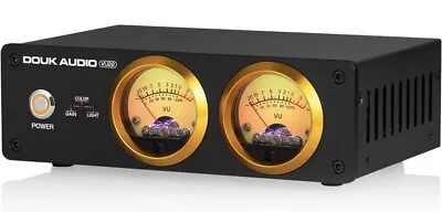 Douk Audio VU22 Dual Analog VU Meter Display DB Panel MIC+LINE Sound Level Meter • $65