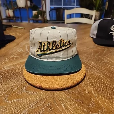 Vintage Oakland A’s Starter Strapback Stripe Baseball Cap Hat Athletics 1990s  • $70