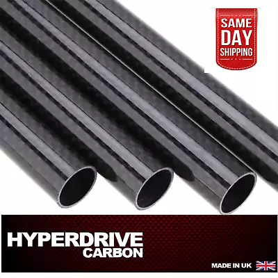 Carbon Fiber Tube Fibre Gloss Plain 3k All Diameters  1000mm Length UK Supplier! • £46