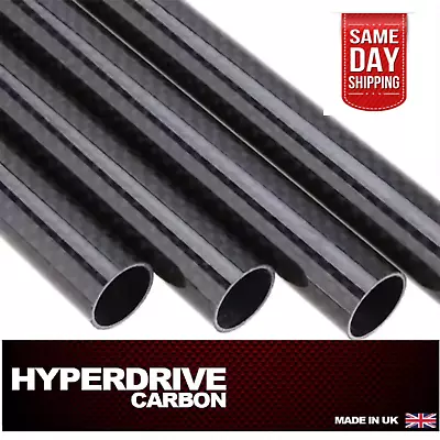 Carbon Fiber Tube Gloss Plain 3k 8mm To 50mm OD  1000mm Length UK ! • £15.99