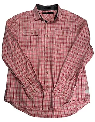 Sean John Tailored Fit Plaid Casual 2 Front Pocket Long Sleeve Shirt Men Sz XL • $18.20