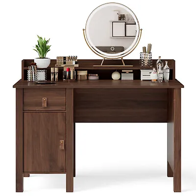 Costway Home Office Writing Workstation Computer Desk  W/ Drawer & Hutch Walnut • $139.99