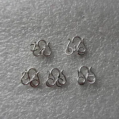 5 X 925 STERLING SILVER DOUBLE HOOK AND EYE M CLASPS  - JEWELLERY CRAFT  • £4.99