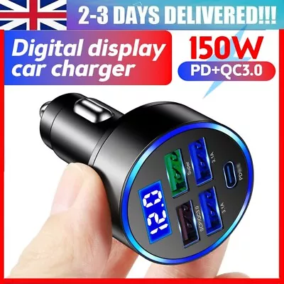 Super Fast Car Charger 4 Port USB For IPhone Samsung Android Cell Phone Tablet • £7.42