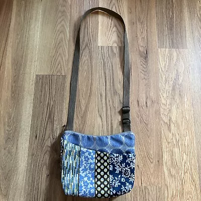 MARUCA Cottage Bag Blue Multicolor Jacquard Fabric Crossbody Purse • $39