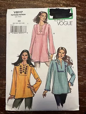 Vogue V8117 UNCUT Sewing Pattern Misses' Petite Tunic Size 8-10-12-14 • $14.99