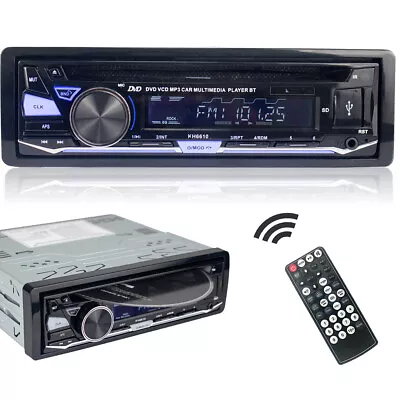 Single DIN Car Stereo Bluetooth CD/DVD Player MP3 USB SD AUX RDS FM/AM Radio • $49.99