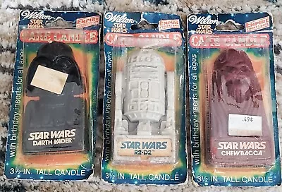 Vintage 1980 Star Wars ESB Cake Candle Set 3 Inch Sealed Wilton R2D2 Chewbaca  • $18