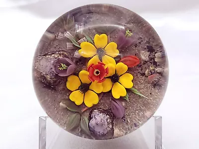 Beautiful Mayauel Ward Environmental Paperweight Desert Flowers EXCELLENT!! • $429.99