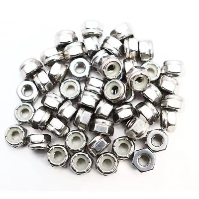 8-32 Nylon Insert Hex Lock Nuts 100Pcs 316  Stainless Steel Locknuts Hex Drive • $9.11