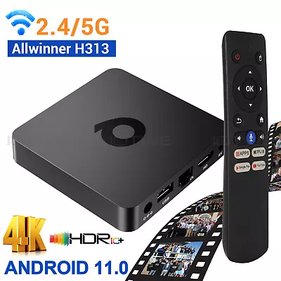 T95Q Smart TV Box Android 11.0 4K 4+32GB UHD 5G WIFI Quad Core Media Player UK • £28.99