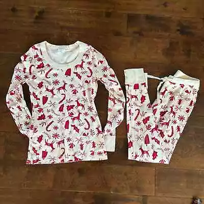 Hanna Andersson Womens XS Winter Pajamas Red And White Christmas • $30.95