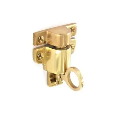 Fanlight Catch Brass Plated Spring Window Loft Attic Hook Clean Finish 65mm • £8.26