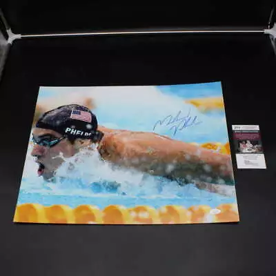 Michael Phelps Signed 16x20 Photo Olympic Swimming Autograph JSA COA ZJ9701 • $99.99