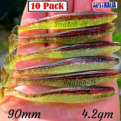 $7.99 • Buy 10 Soft Plastics Fishing Lures Paddle TAIL FLATHEAD Bream Bass Redfin Cod Lure