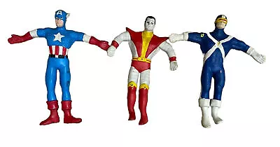 Marvel Just Toys Bend-ems Action Figures 6” Captain America Colossus Cyclops 3 • $16.95