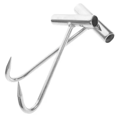 2 Pcs T-hook Stainless Steel Deer Processing Equipment Gaff Shaped Meat Hooks • $17.84