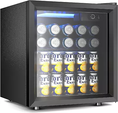 55 Can Beverage Refrigerator Cooler-Mini Fridge Glass Door For Beer Drinks Wines • $214.99