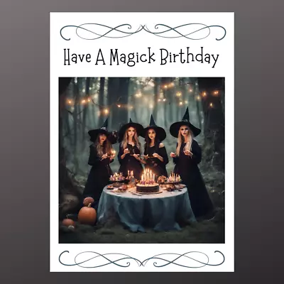 Have A Magick Birthday Card Witch Witches Wiccan Pagan Gothic Witchy  Magical • £2.99