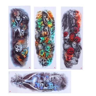 4 Pcs Maori Wolf Stickers Arm Decorative Rose Sticker Arm Temperary Tattoos • £9.45