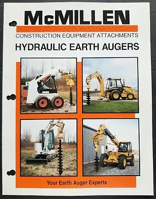 McMillen - Hydraulic Earth Augers Dealer Sales Brochure • $12.95